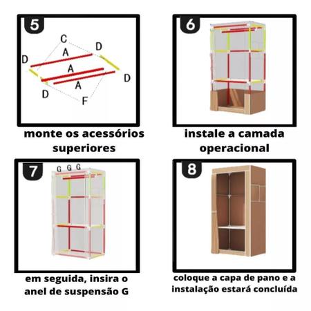 Imagem de Guarda roupa portatil sapateira armario organizador cabideiro dobravel brinquedos arara praia