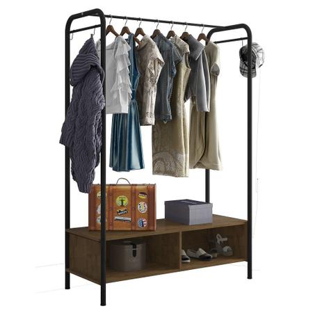 Imagem de Guarda Roupa Roupeiro Casal Arara Closet Milão Preto Demolição - Desk Design