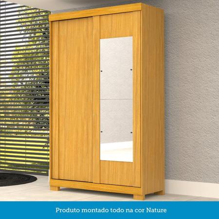 Imagem de Guarda Roupa Solteiro 109,80cm 2 Portas de Correr com Espelho Flex Color 100% MDF Gerânio Espresso Móveis