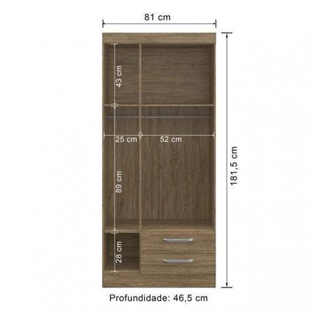 Imagem de Guarda-Roupa Solteiro 3 Portas 2 Gavetas Âmbar Decibal Móveis