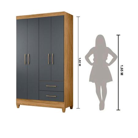 Guarda Roupa Solteiro 4 portas 2 gavetas Chile - Moval Imagem de Guarda Roupa Solteiro 4 portas 2 gavetas Chile