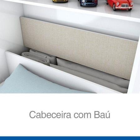 Imagem de Guarda-Roupa Solteiro 4 Portas com Espelho e Cama Baú Happy Espresso Móveis