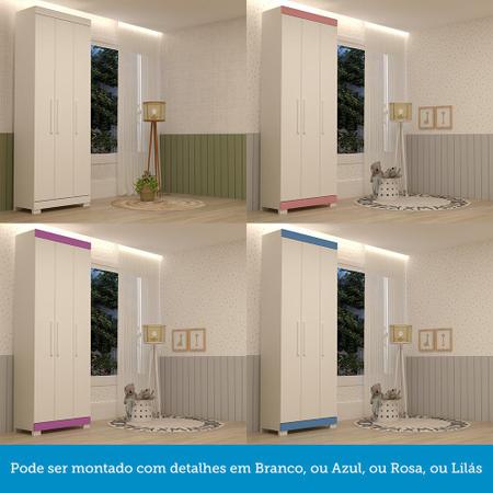 Imagem de Guarda Roupa Solteiro 82,60cm 3 Portas Flex Color 100% MDF Papoulas Espresso Móveis