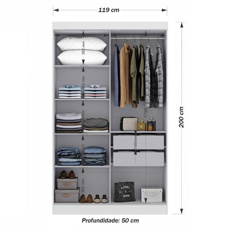 Imagem de Guarda-roupa Solteiro Marselha 4 Portas 100% Mdf Branco - Maxel