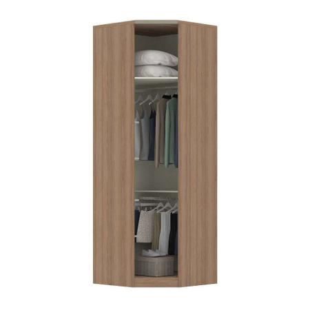 Imagem de Guarda-Roupa Solteiro Modulado Mini Closet Canto Diagonal Connect Luciane 1 Portas Alumínio Espelho