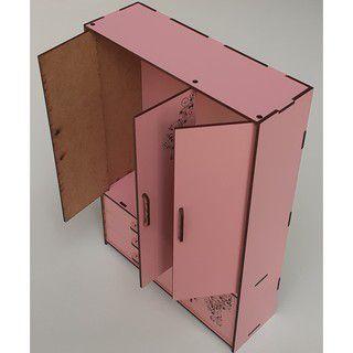 caixa guarda roupa casa de bonecas rosa 8 - OrigamiAmi