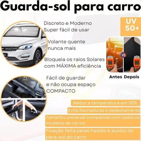 Imagem de Guarda Sol Parabrisa Carro Proteção Solar Guarda Chuva Uv+