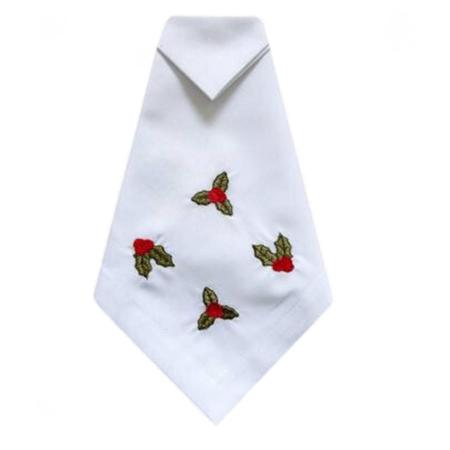 Guardanapo Branco Com Bordado Holly Natal - M. C. R. M. Imagem de Guardanapo Branco Com Bordado Holly Natal