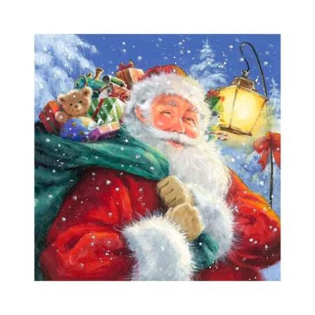 Imagem de Guardanapo Decorado Natal Papai Noel com Presentes 33cm