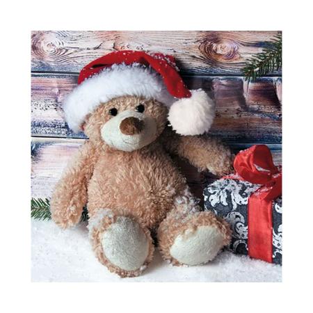 Imagem de Guardanapo Decorado Natal Urso com Papai Noel 33cm