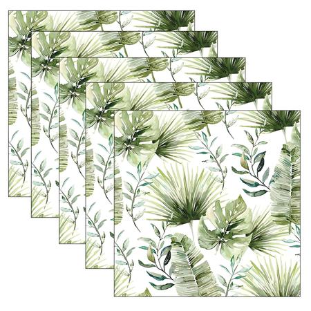 Imagem de Guardanapo para Decoupage Ambiente Folhas da Selva Branco com 20 Unidades