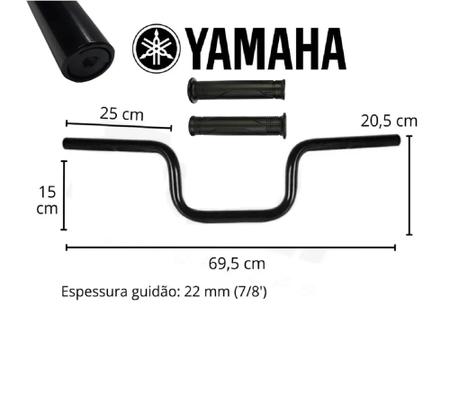 Imagem de Guidão Mais Manopla Moto Factor 125 150 Fazer 150 Preto Yamaha Rosca