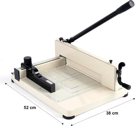 Imagem de Guilhotina Cortadora De Papel Manual Semi Industrial e Profissional Corta Até 400 Folhas A4 B5 A5 B6 E B7 Com Trava de SegurançaEGuiaMovel