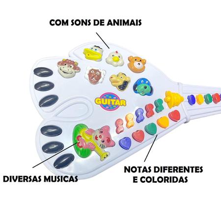 Brinquedo Guitarra Musical Girafa Teclado Infantil Som