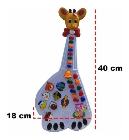 Imagem de Guitarra Girafa Brinquedo Infantil Luz e Sons Animais Piano