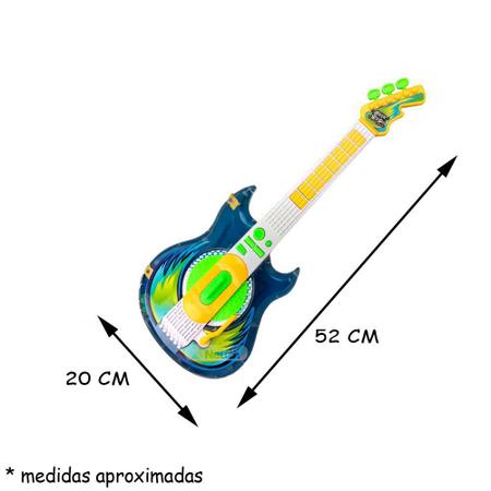 Imagem de Guitarra Infantil Com Microfone Oculos Com Luz E Som