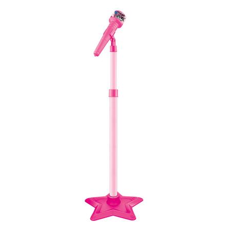 Microfone Infantil Brinquedo para Criança com Pedestal e conexão Mp3 para  Menina - Cor Rosa - Glumi