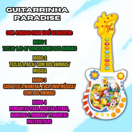 Imagem de Guitarra Infantil Musical Animais Emite Sons De Verdade Fun