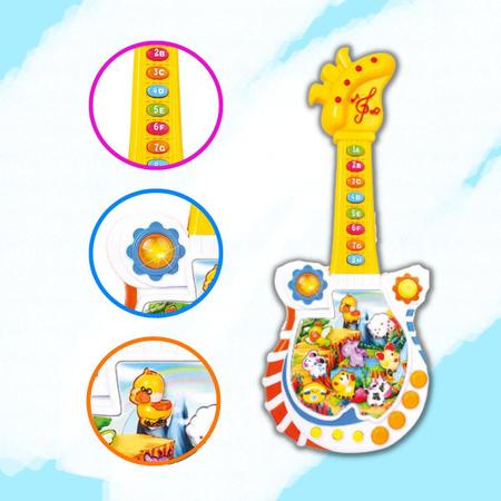 Imagem de Guitarra Infantil Musical Animais Emite Sons De Verdade Fun