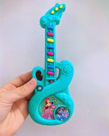 Imagem de Guitarra Mágica Musical Infantil Princesas Disney para Meninas Violão a Pilha Brinquedo Crianças Toca Som Musica