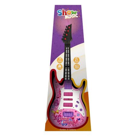 Imagem de Guitarra Musical Art Brink Elétrica Rock Star Infantil Rosa