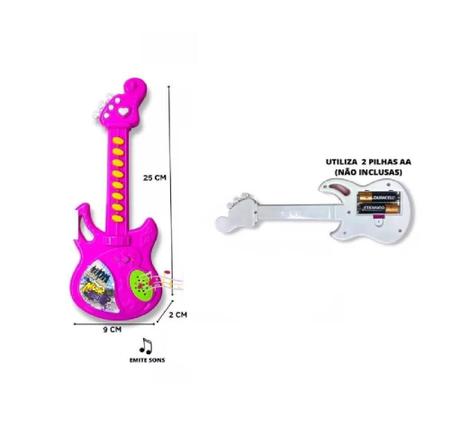 Imagem de Guitarra Musical Infantil com Óculos Luz e Som - ATTIC