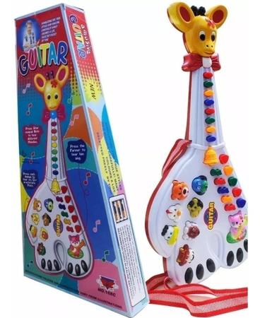 Imagem de Guitarra Musical Infantil Girafa 26 Teclas Sons E 10 Músicas