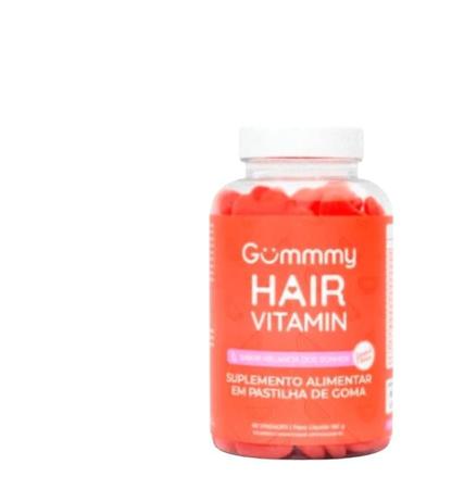 Gummy Hair Vitamina Novo Sabor Melancia 60 Gomas - Nutrin Imagem de Gummy Hair Vitamina Novo Sabor Melancia 60 Gomas