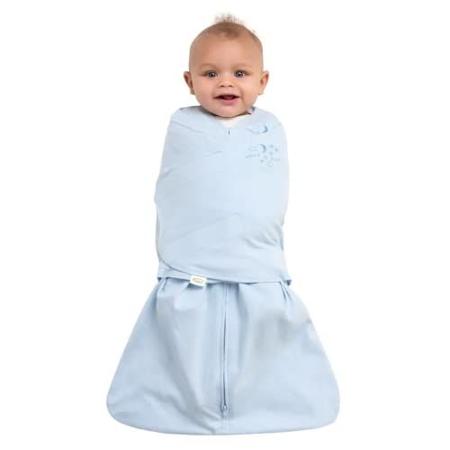 Imagem de HALO 100% Algodão Sleepsack Swaddle, 3-Way Ajustável Cobertor Vestível, TOG 1.5, Azul bebê, recém-nascido, 0-3 meses