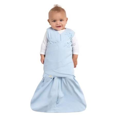 Imagem de HALO 100% Algodão Sleepsack Swaddle, 3-Way Ajustável Cobertor Vestível, TOG 1.5, Azul bebê, recém-nascido, 0-3 meses