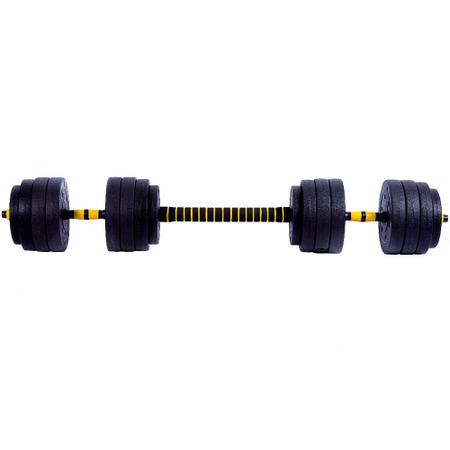 Imagem de Halteres Anilha Barra Kit Musculação Peso Academia 40kg Yangfit