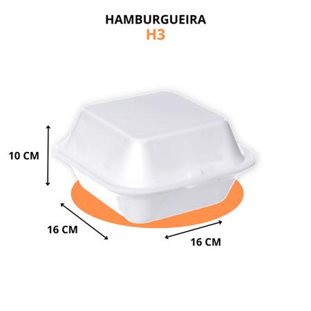 Imagem de Hamburgueira de Isopor Copoplast H03 - Grande Com 100 Un