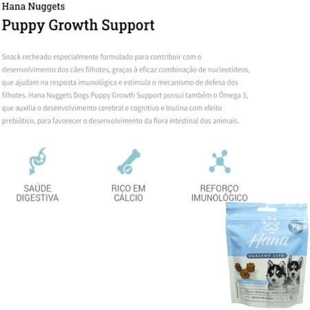 Imagem de Hana Puppy Growth Suporte ao Crescimento 80g Snacks Para Cães Filhotes Kit C/ 5 un