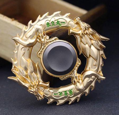 Imagem de Hand Spinner Giroscópio Metal Maciço Dragão Dourado