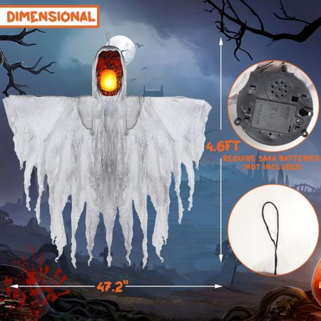 Imagem de Hanging Ghost Prop Joliyoou 55 Halloween com som e luz