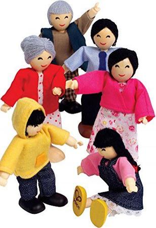 Hape Asian Wooden Doll House Family Set Brinquedos Educativos