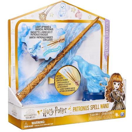 Varinha Magica 33cm Patrono Hermione Som E Luz Harry Potter