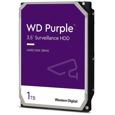 Imagem de HD 1TB SATA3 Western Digital Purple - WD10PURX / WD10PURZ (3,5pol, 6Gb/s, 5.400 RPM, 64MB Cache)