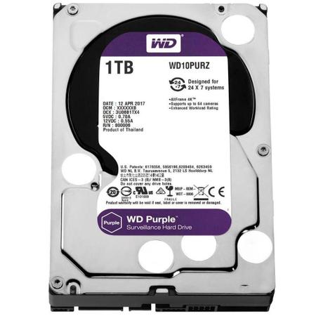 Imagem de HD Interno 1TB Sata III 64mb Purple WD10PURZ Western Digital