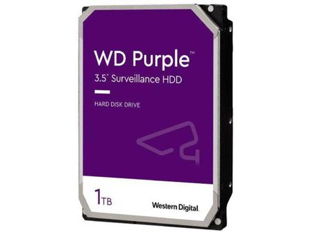Imagem de HD Interno 1TB Western Digital Purple SATA III - 3.5” 5400RPM WD10PURZ