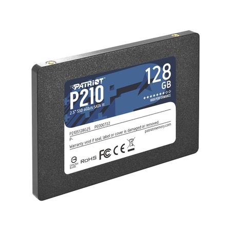 Imagem de HD SSD 128GB Patriot P210, 2.5" Sata III 6Gb/s, Leitura 450 MB/s, Gravação 430 MB/s - P210S128G25