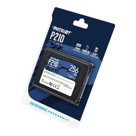 Imagem de HD SSD 256GB Patriot P210, 2,5" Sata III 6Gb/s, Leitura 500 MB/s, Gravação 400 MB/s - P210S256G25