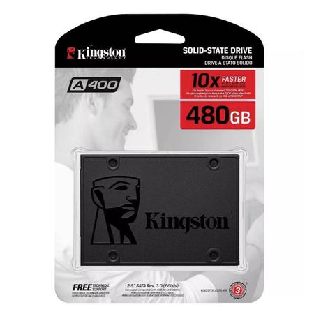 Imagem de Hd Ssd Kingston 480gb 6gb/s A400 Sata USB 3.0 Pc Gamer Notebook Computador Informática
