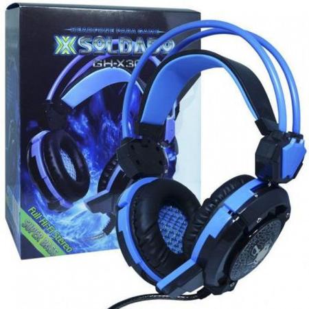 Imagem de Headfone gamer xsoldado com microfone e led gh-x30 azul