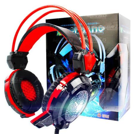 Imagem de Headfone gamer xsoldado com microfone e led gh-x30 vermelho