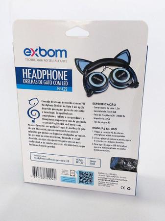 Imagem de Headfone  orelhas de gato e led hf-c22/2560 rosa - Exbom