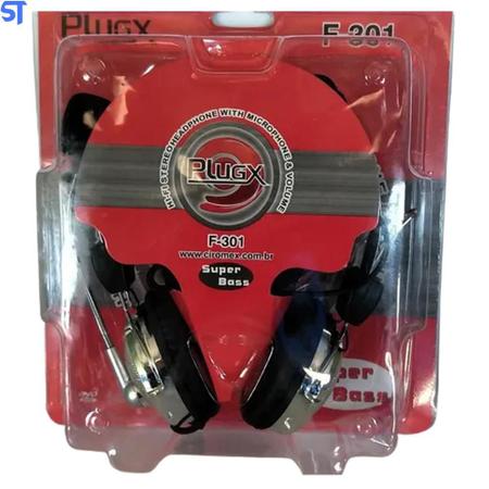 Imagem de Headphone Com Microfone E Volume Super Bass Plugx- F-301