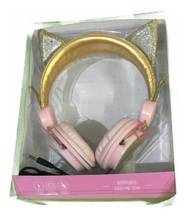 Fone Ouvido Headphone Orelha De Gato C/glitter