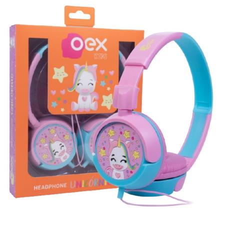 Imagem de Headphone Fone  Kids Criança  Unicornio Rosa Hp-304 Oex 