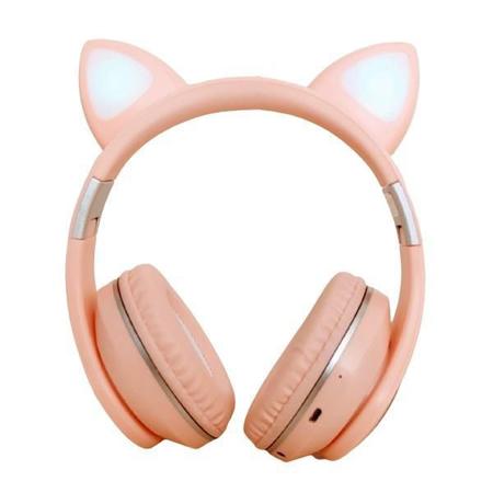 Headset Orelha De Gatinho Fone De Ouvido (Rosa)